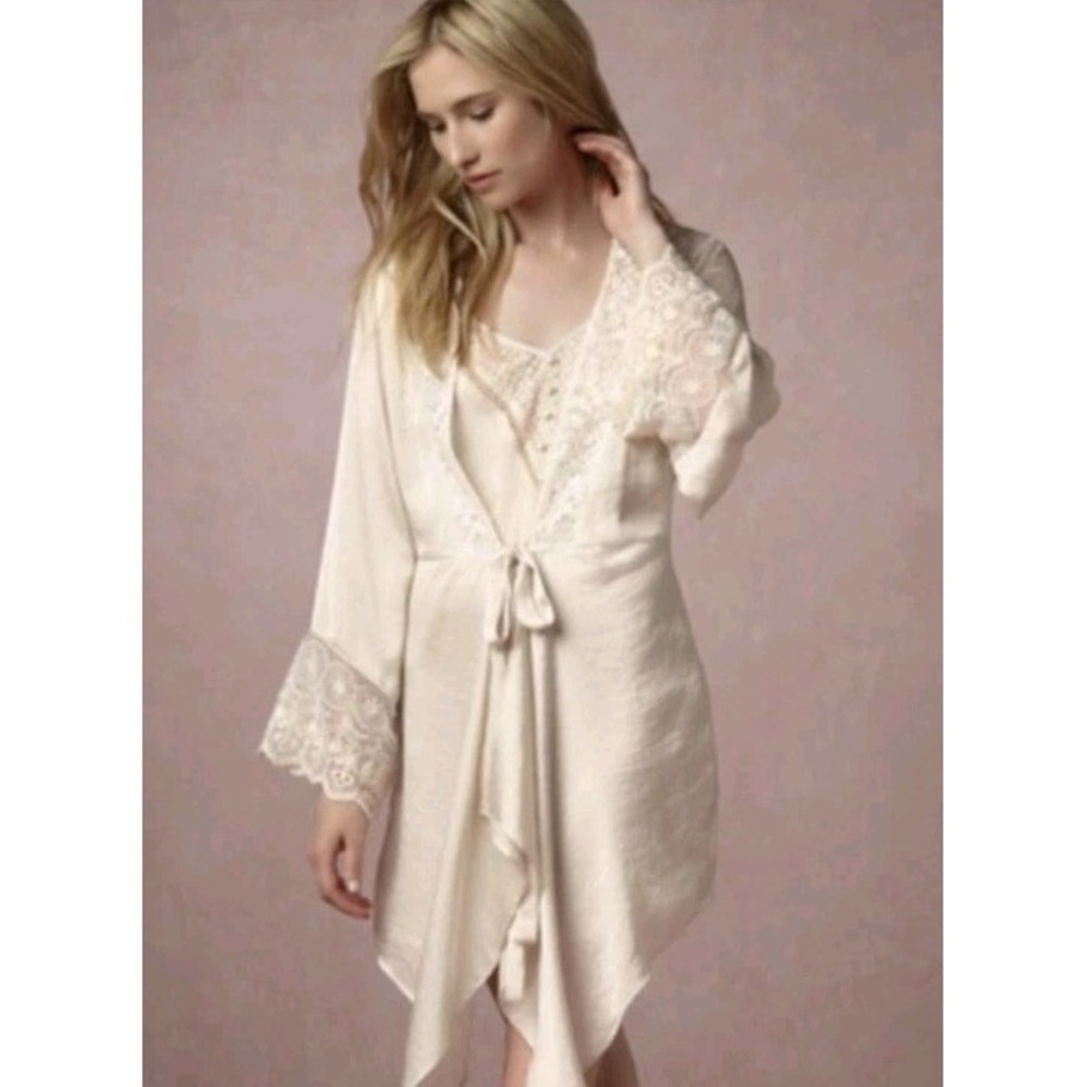 Band Of Gypsies XS/S Lace Crochet Duster Boho Festival Western Chic Ivory Nighty
